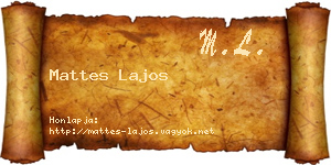 Mattes Lajos névjegykártya